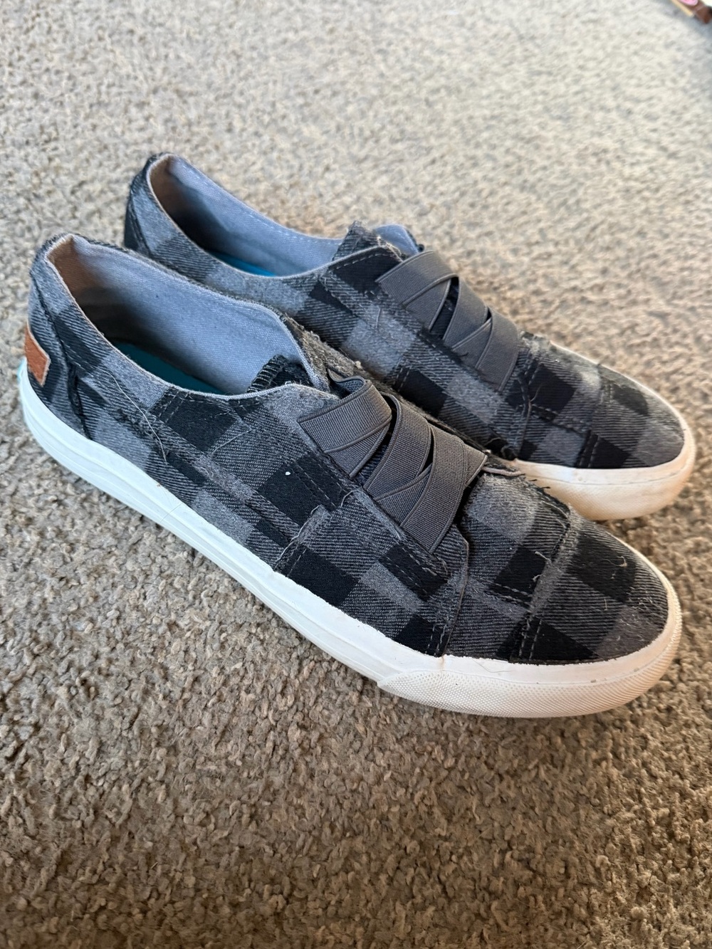 Blowfish Plaid Slip-On Sneakers - Gray